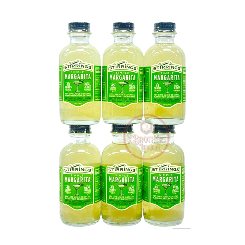 Stirrings Simple Margarita Non-Alcoholic Cocktail Mini Shots (6 Of 59ML)