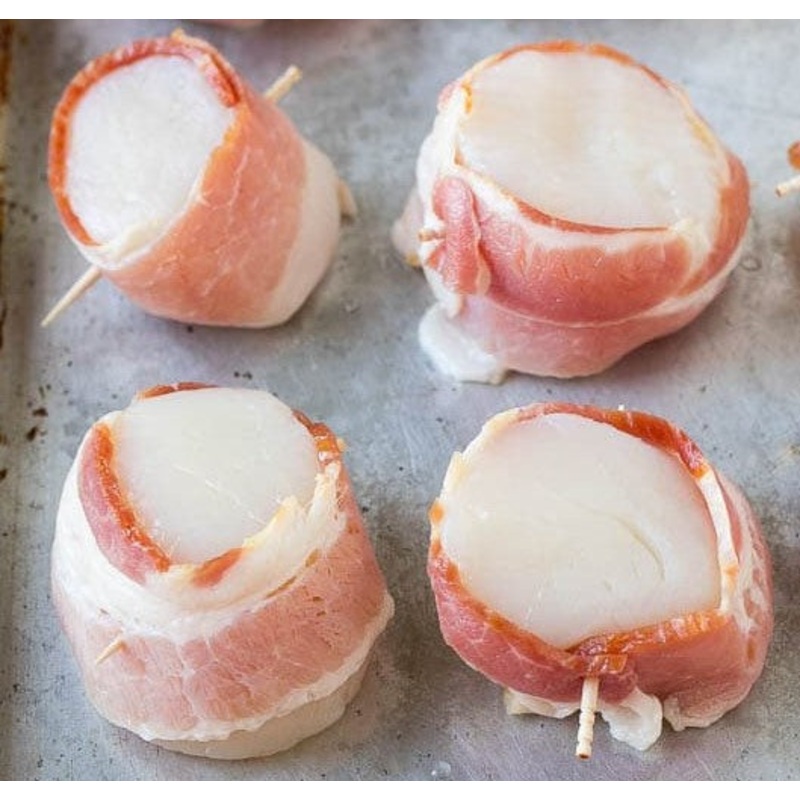 Bacon Wrapped U10 Scallops