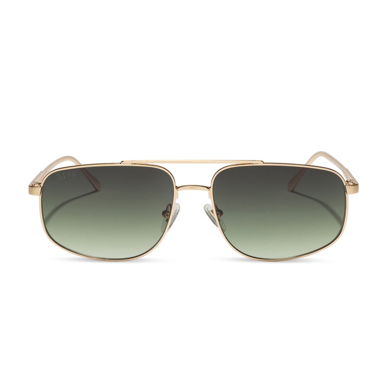 CHARLEY - BRUSHED GOLD + ALOE GREEN GRADIENT SUNGLASSES