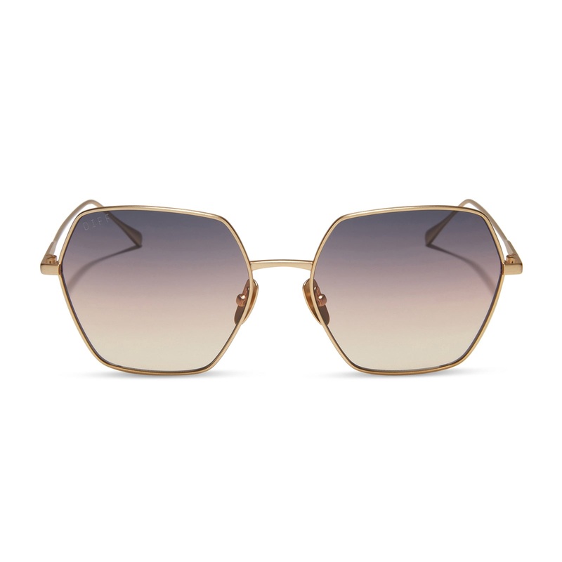 HARLOWE - BRUSHED GOLD + TWILIGHT GRADIENT SUNGLASSES
