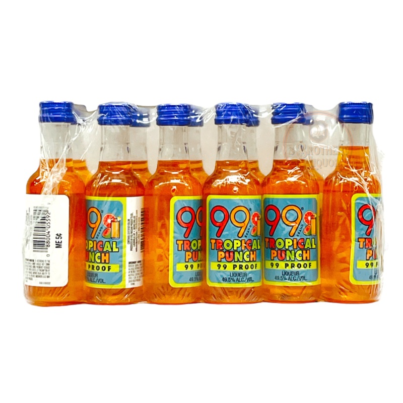 99 Brand Tropical Punch Flavored Liqueur Miniature Shots (12 Of 50ML)