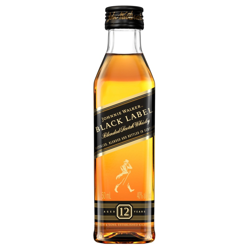 JOHNNIE WALKER BLACK LABEL 50ML SLEEVE (12 BOTTLES)