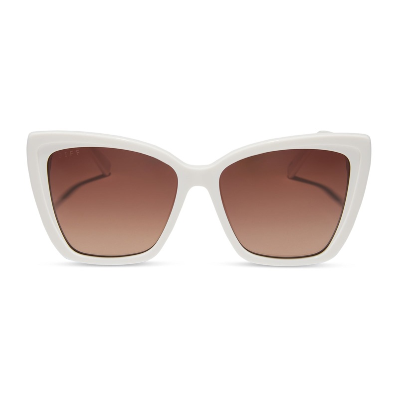 BECKY II - WHITE CLOUD + BROWN GRADIENT SUNGLASSES