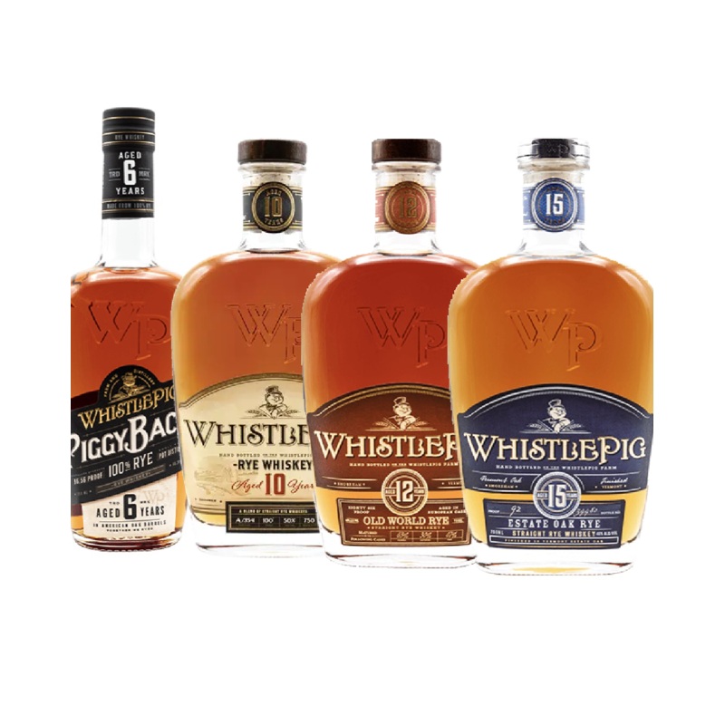 Whistlepig Rye Whiskey Collectors Combo (6 Year, 10 Year, 12 Year, & 15 Year)