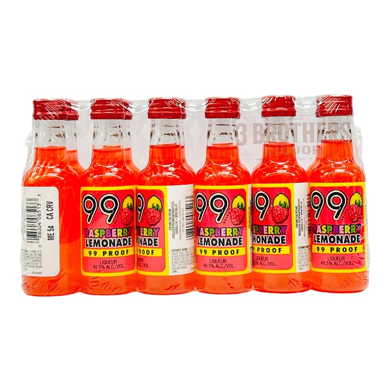 99 Brand Raspberry Lemonade Flavored Liqueur Mini Shots (12 Of 50ML)