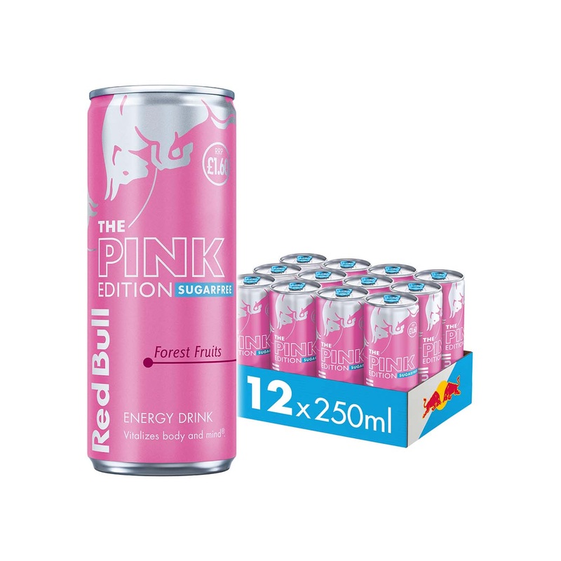Red Bull The Pink Edition - Forest Fruits Sugar Free Energy Drink Price Marked Multipack, 12 x 250 ml