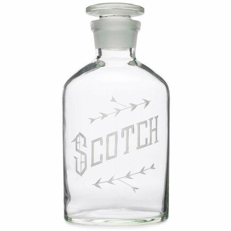 Hand Engraved Glass Decanter - Scotch