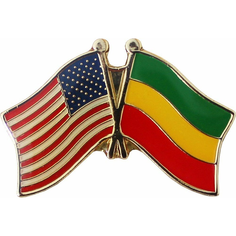 US and Ethopia Flags Lapel Pin
