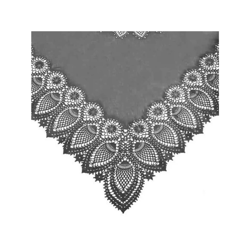 FIORIRA UN GIARDINO VINYL LACE TABLECLOTH - DARK GREY (59" X 104")