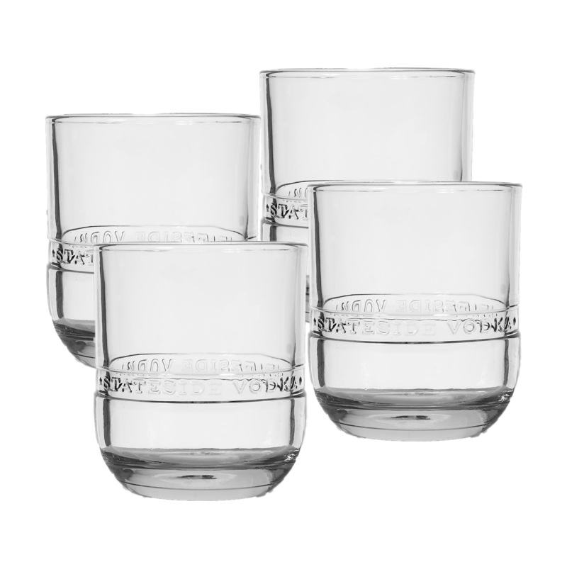 Engraved Stateside Rocks Glasses - 4 Glasses