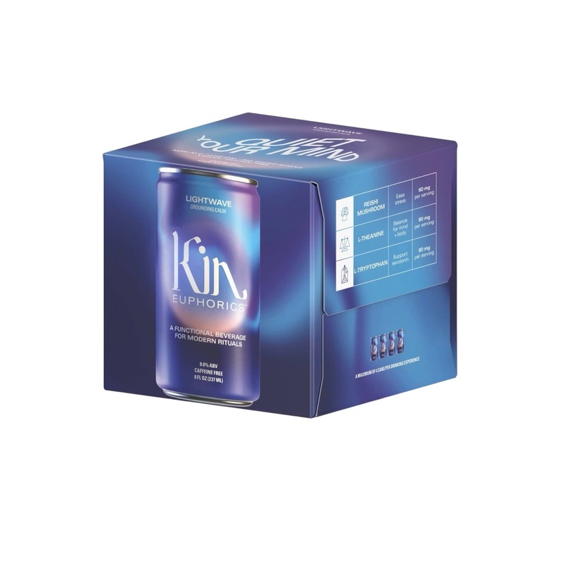 Ken Euphorics Lightwave Grounding Calm Caffeine Free Non Alcoholic 4 x 8oz Cans