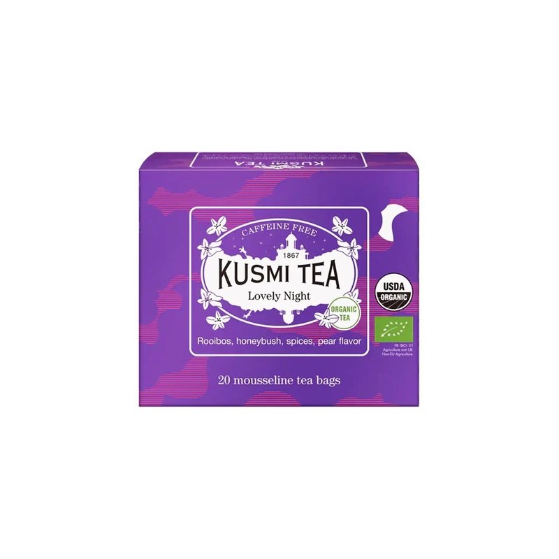 KUSMI LOVELY NIGHT ORGANIC CAFFEINE FREE TEA 20ct 40g