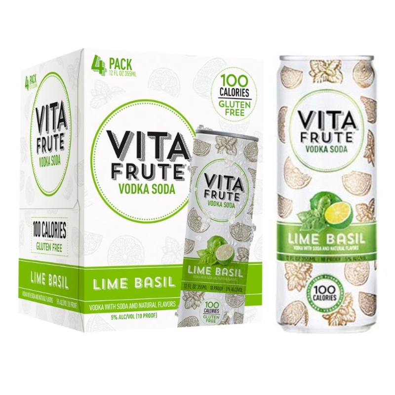 Vita Frute Lime Basil Vodka Soda - 12oz x 4