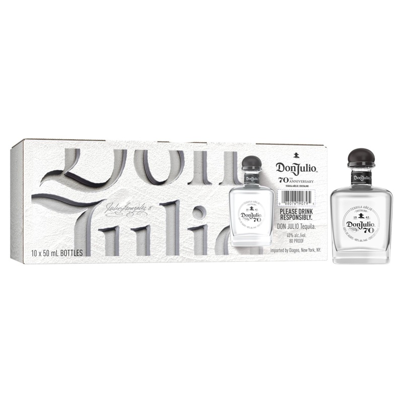 Don Julio 70 Aejo Claro Tequila 50ml (Mini Bottle) 10 Pack