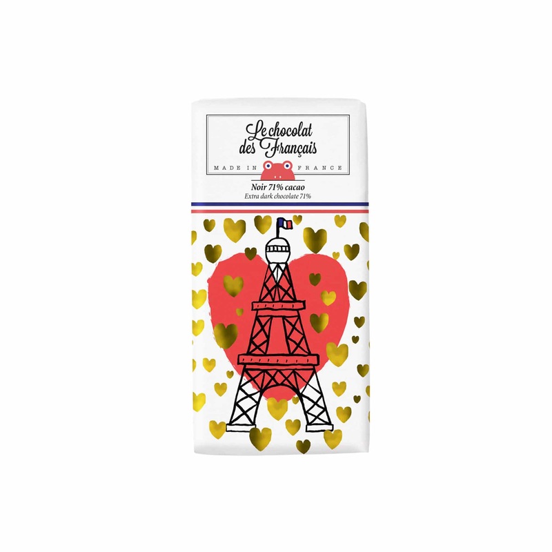 LE CHOCOLAT DES FRANCAIS THE EIFFEL TOWER HEART 71% DARK CHCOLATE 80g