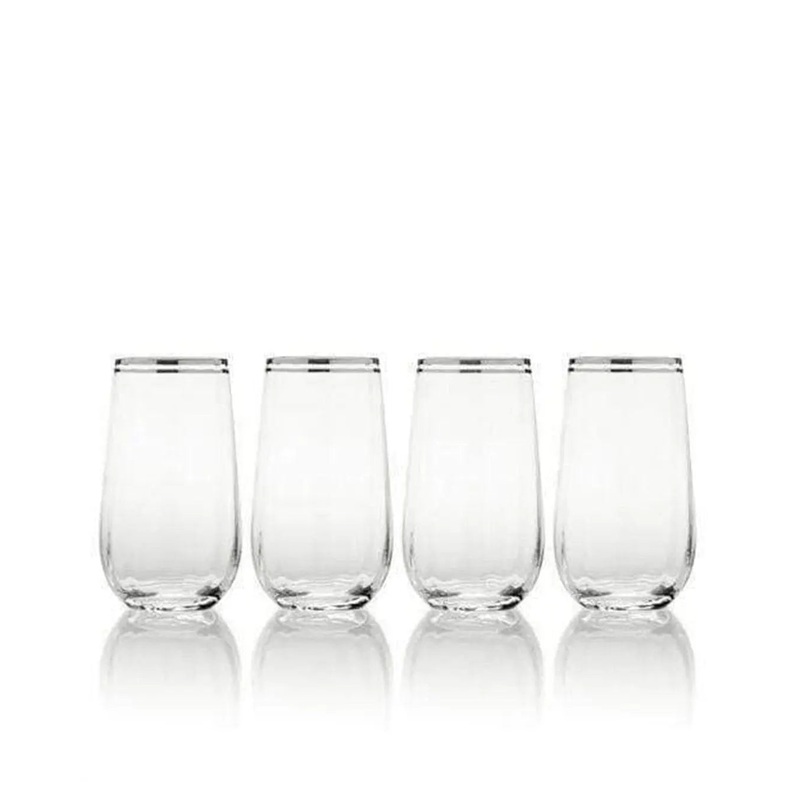 Mikasa Haley Platinum Pack Of 4 Highball Glasses