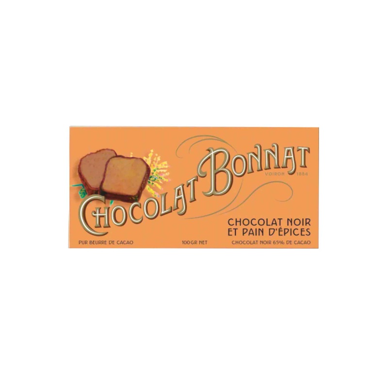 CHOCOLAT BONNAT NOIR ET PAIN D'EPICES 65% DARK CHOCOLATE 100g