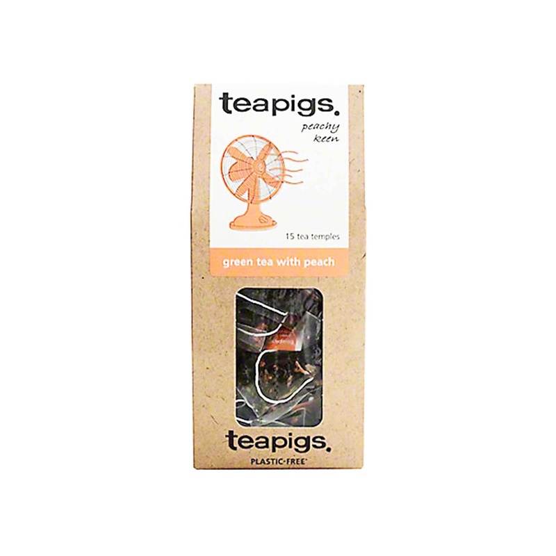 TEAPIGS GREEN TEA WITH PEACH 15ct 1.3oz