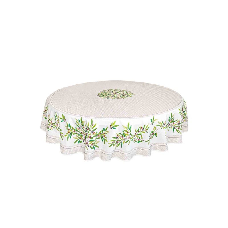 TISSUS TOSELLI NYONS COTTON TABLECLOTH - ECRU (70")