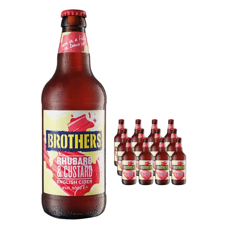 Brothers Rhubarb & Custard Premium Cider Multipack, 12 x 500 ml