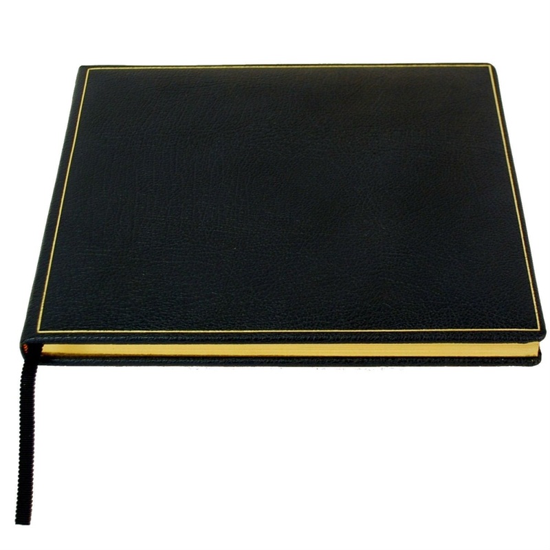 Guest Book, 8 by 10 Inches, Buffalo Calf, Name, Date, Address Brown Buffalo
