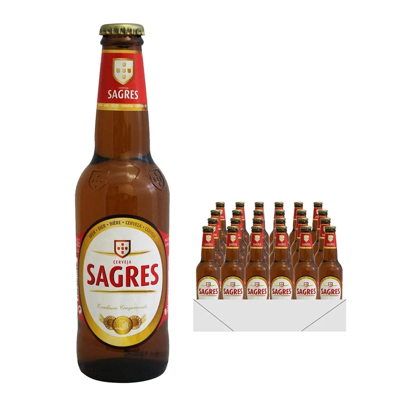 Sagres Premium Lager Beer Bottle Multipack, 24 x 330 ml