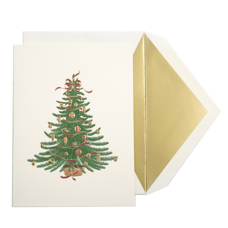 Single Christmas Tree Christmas Card | Hand Engraved | Dempsey and Carroll