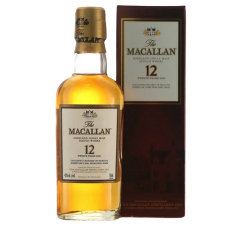 The Macallan Highland Scotch Whiskey 12 Years - 50ml Mini Shot