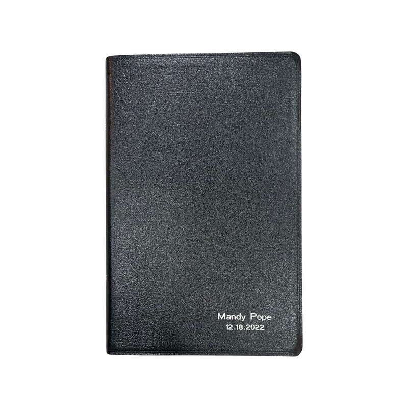 " Bible | Stamped with Name and Date | Gold Stamp | Bottom Right | Sanserif Font