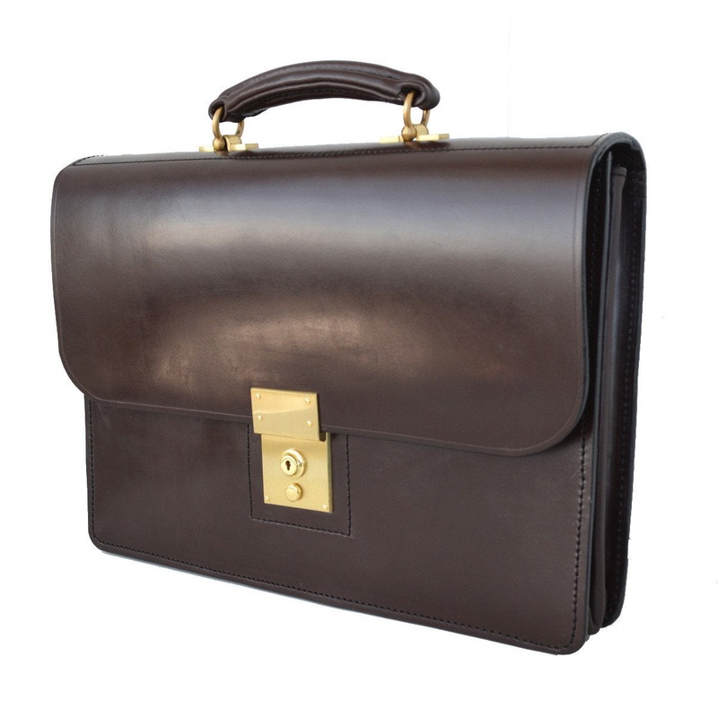 Sterling & Burke Executive Flap Over Document Case, BESPOKE Dark London Tan Bridle