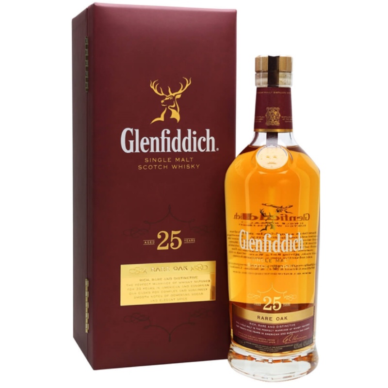 Glenfiddich 25 Rare Oak + GB 43% 70cl