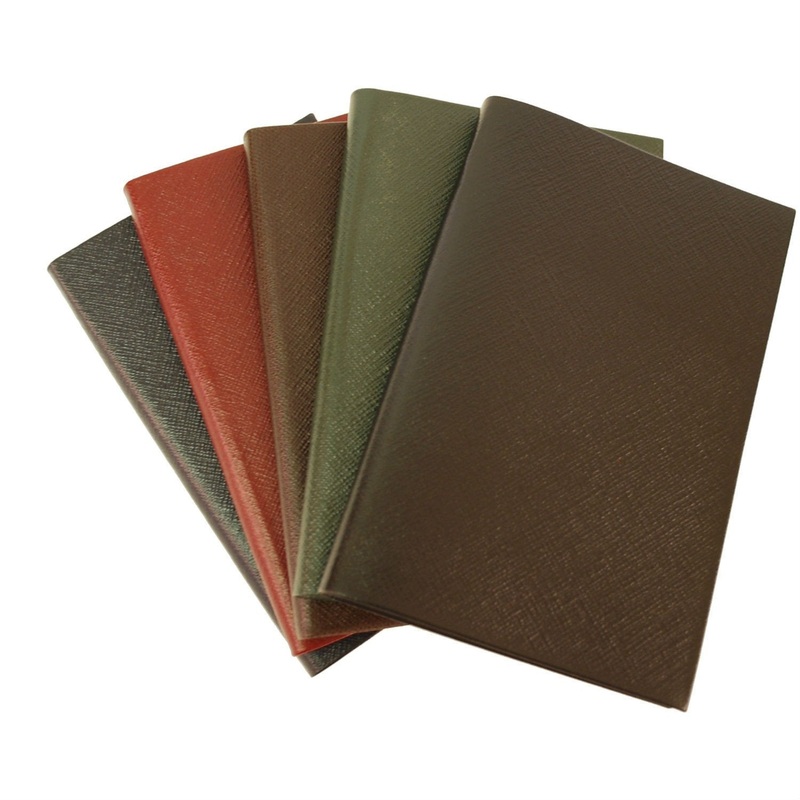 Crossgrain Leather Notebook, 7 by 4 Inches, Lined Pages Black