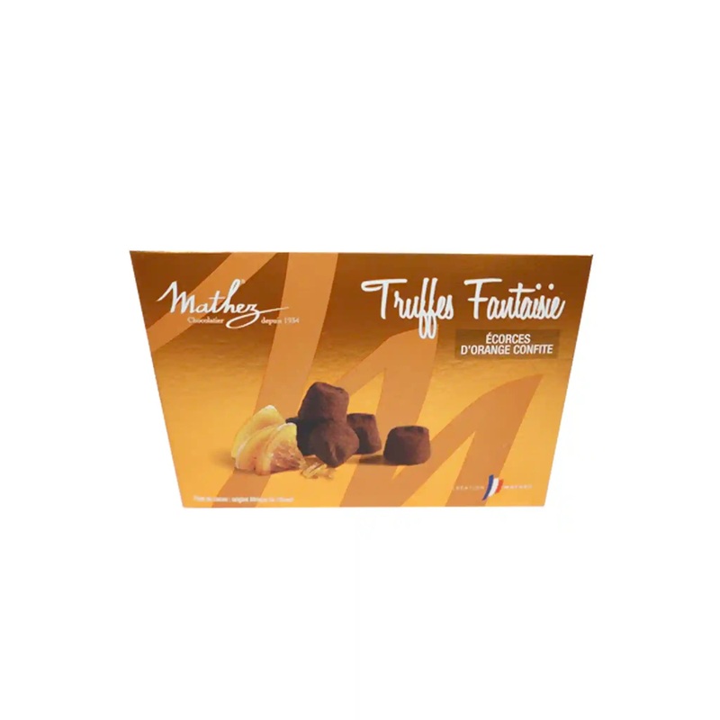 MATHEZ COCOA TRUFFLES WITH CANDIED ORANGE 250g
