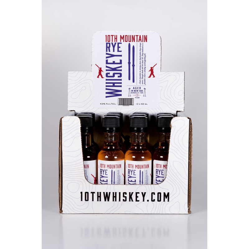 10th Mountain Rye Whiskey Airplane Bottle 12 Pack