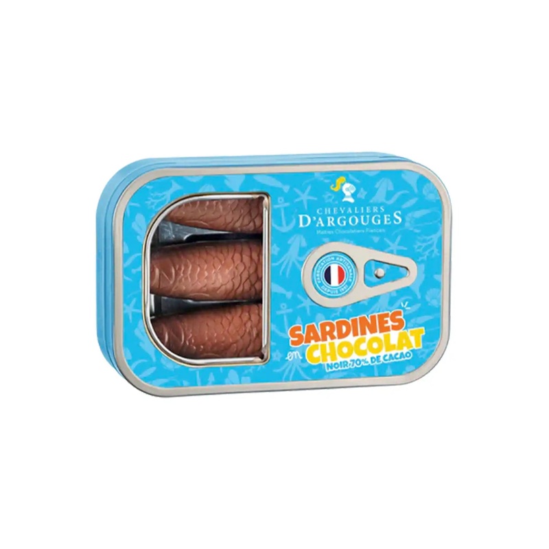 CHEVALIER D'ARGOUGES MILK CHOCOLATE SARDINES TIN 980g