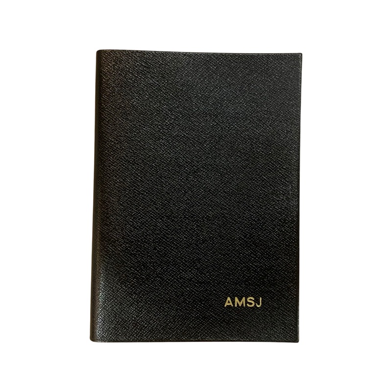 Crossgrain Leather Notebook | 8 by 6 Inches | Gold Stamp Monogram | Made in England | Charing Cross