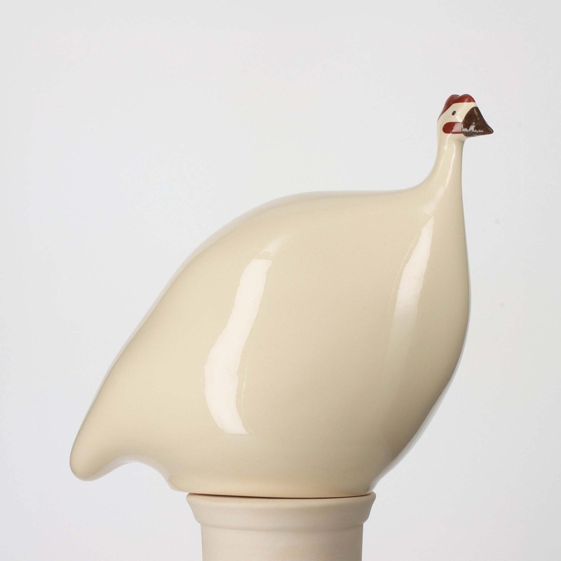LES CERAMIQUES DE LUSSAN GUINEA FOWL - LARGE SOLID WHITE