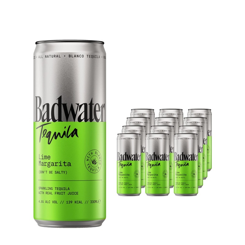 Badwater Tequila Lime Margarita Premixed Multipack, 12 x 330 ml