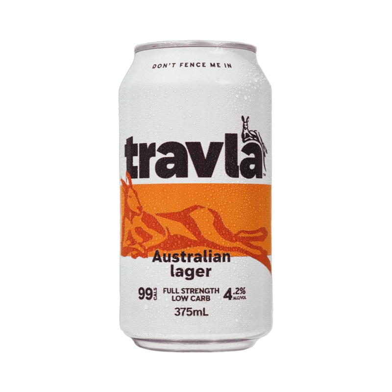 Travla Full Strength Lager Cans 375mL Case 24