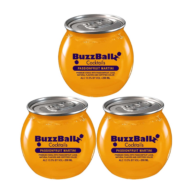 BuzzBallz Passionfruit Martini Cocktail Multipack, 3 x 200 ml