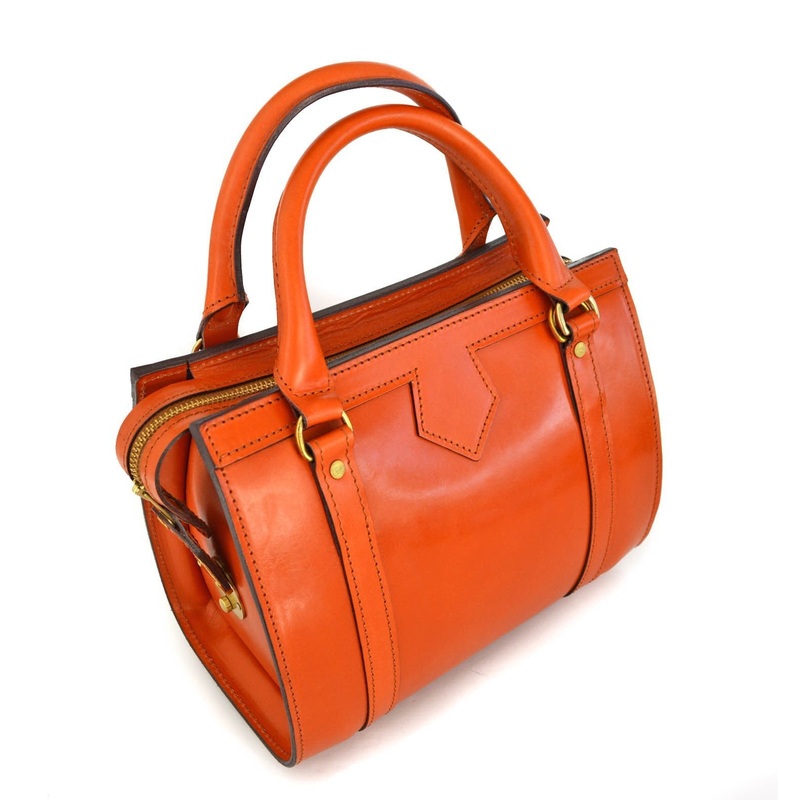 Petite Beatrice Bag Handbag | London Tan | Hand Stitched | Bespoke | Orange English Bridle Leather | 9 inch