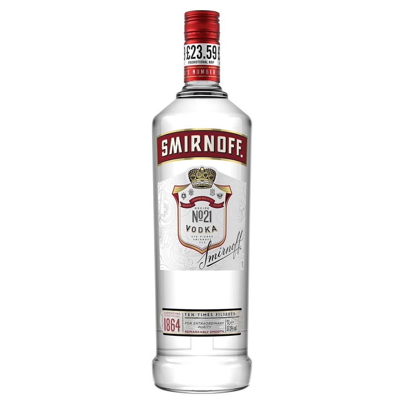 Smirnoff Red Label Vodka Price Marked, 1 L