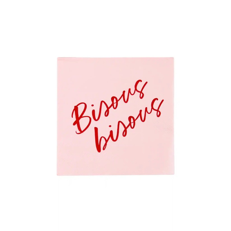 BONJOUR FETE "BISOUS BISOUS" NAPKINS 20 COUNT