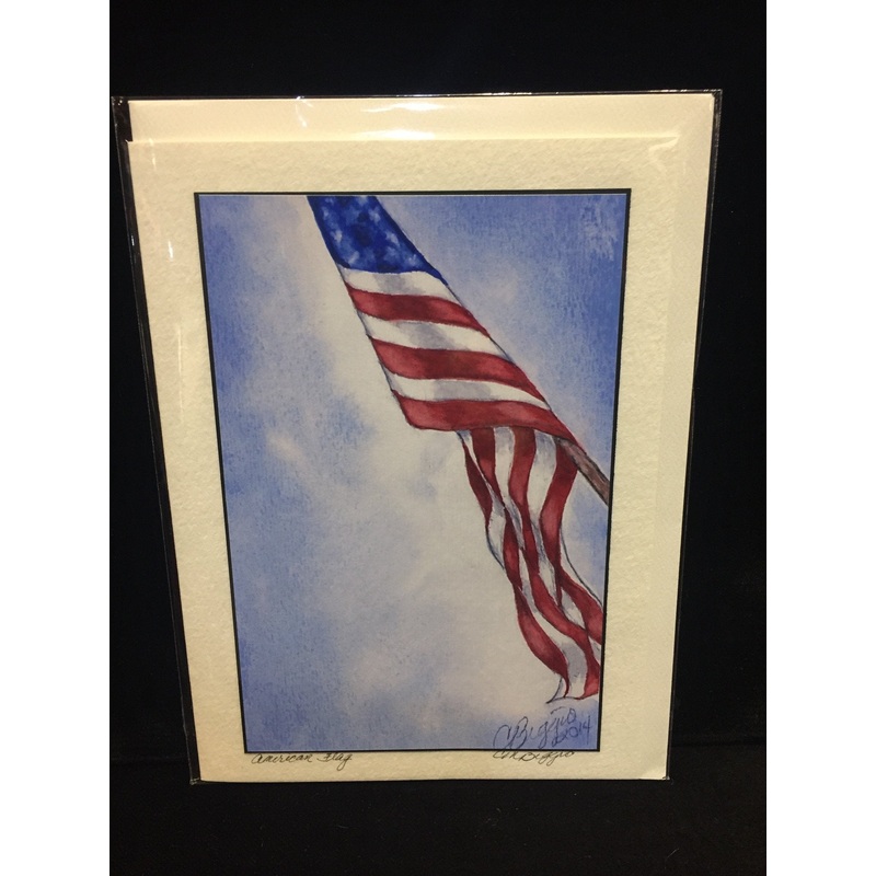 Flag Art | American Flag | Photo Card by Carole Moore Biggio | 7" x 5"