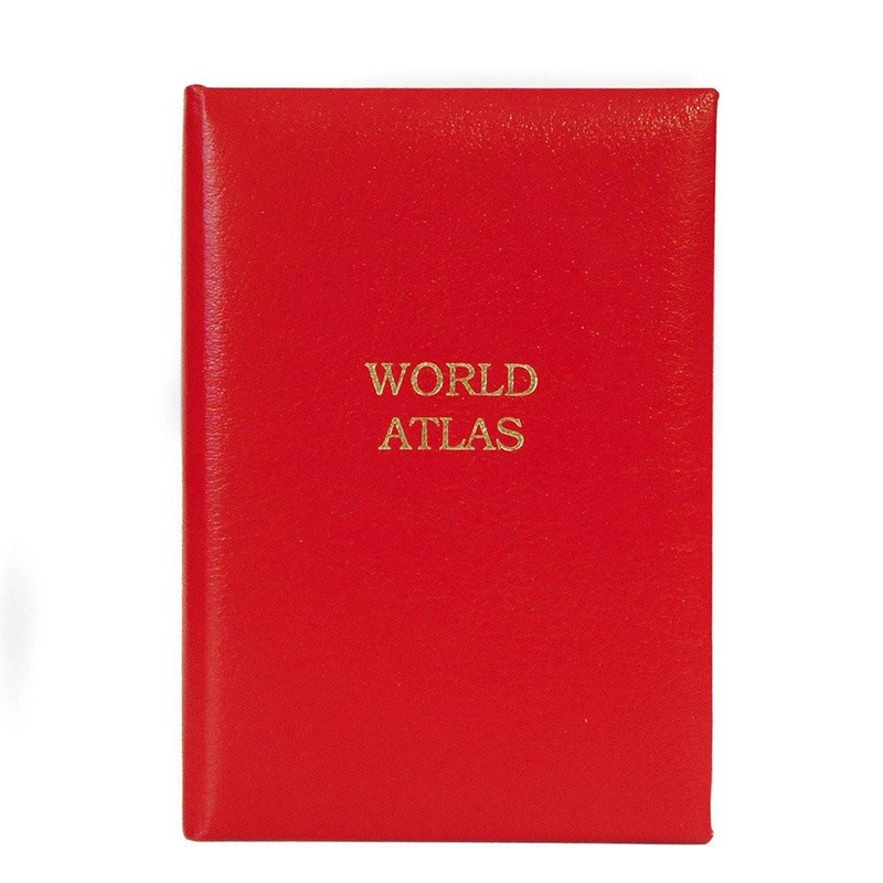 World Atlas Leather Bound | Harper Collins Mini World Atlas | Made in England | Charing Cross & Co.