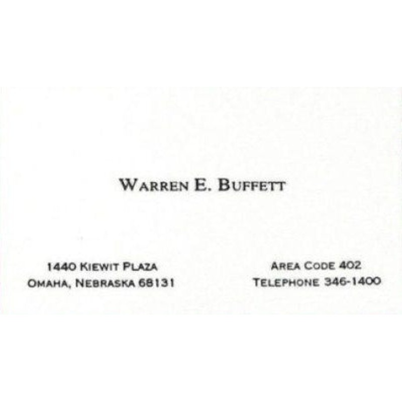 Bespoke Stationery | Warren Buffett Calling Card | Warren Buffett Business Card | US Size | Single Colour Text Pearl White