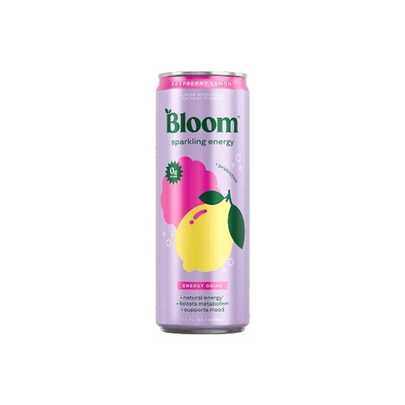BLOOM SPARKLING ENERGY RASPBERRY LEMON 12oz
