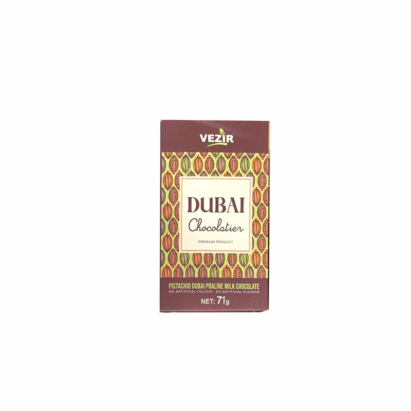 VEZIR DUBAI PISTACHIO PRALINE MILK CHOCOLATE 71g
