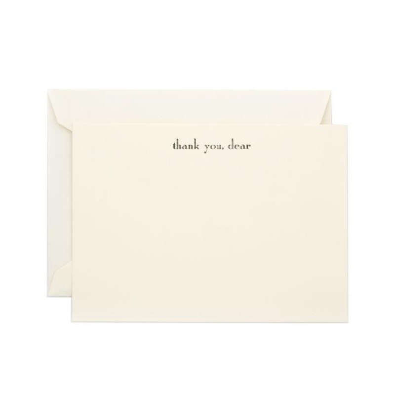 "Thank You, Dear" | Thank You Card | Engraved Card Stationery | Set of 3