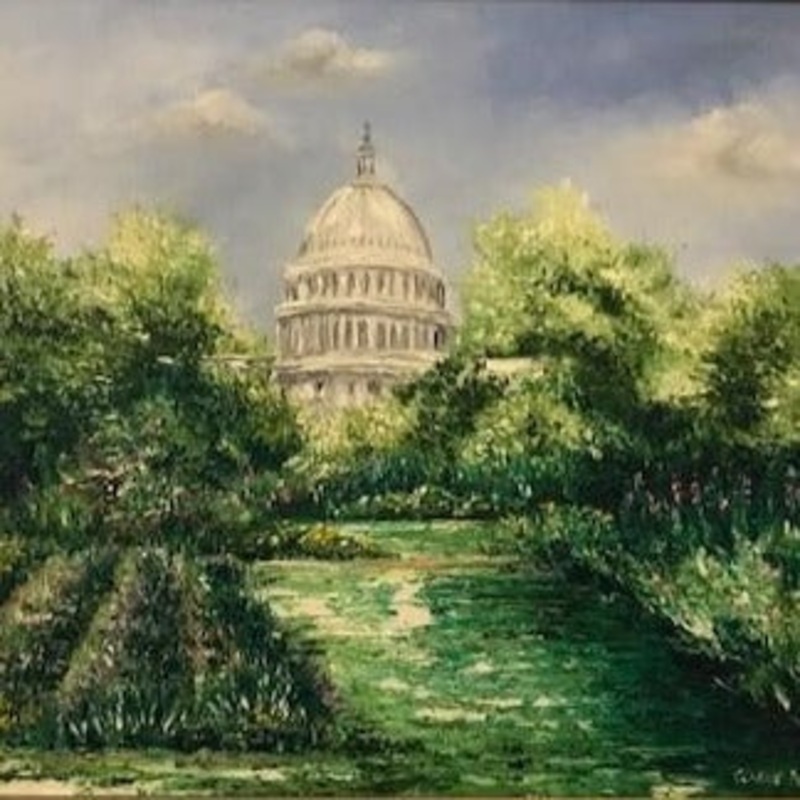 DC Art | Capitol Building | "Springtime In Washington" | Original Oil by Claire Howard | 25.5" x 21.5"